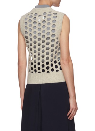 Back View - Click To Enlarge - MAISON MARGIELA - Punctured sweater vest