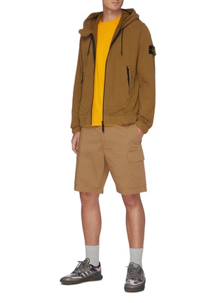 Figure View - Click To Enlarge - STONE ISLAND - Logo patch hooded jacket
