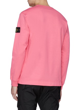 Back View - Click To Enlarge - STONE ISLAND - Logo patch crewneck cotton sweater
