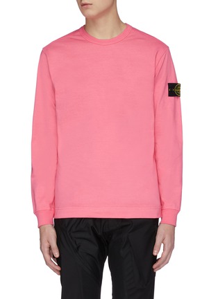 Main View - Click To Enlarge - STONE ISLAND - Logo patch crewneck cotton sweater