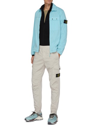 Figure View - Click To Enlarge - STONE ISLAND - Double mesh zipped shirt