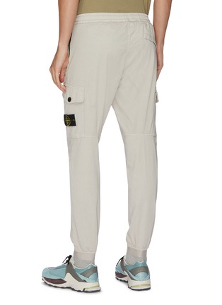 Back View - Click To Enlarge - STONE ISLAND - 'Lana' cotton stretch elastic waist jogging pants