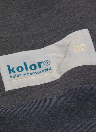  - KOLOR - Logo tag contrast collar knit sweatshirt