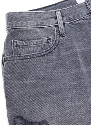 Detail View - Click To Enlarge - FRAME - 'Le Mini' raw edge panelled denim mini skirt
