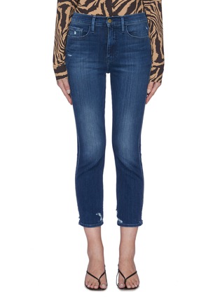 Main View - Click To Enlarge - FRAME - 'Le Pixie Sylvie' distressed cuff jeans