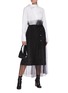 Figure View - Click To Enlarge - MAISON MARGIELA - Sheer Layer Side Button Midi Skirt