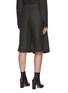 Back View - Click To Enlarge - MAISON MARGIELA - Contrast stitch check plaid boxPleat Midi Skirt