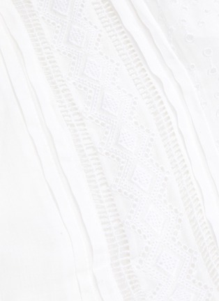 Detail View - Click To Enlarge - FRAME - Zig zag trim belted lace applique dress