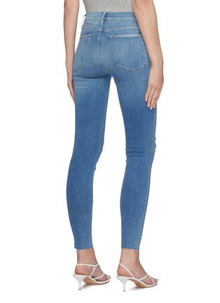 Back View - Click To Enlarge - FRAME - 'Le High Skinny' raw edge distress jeans