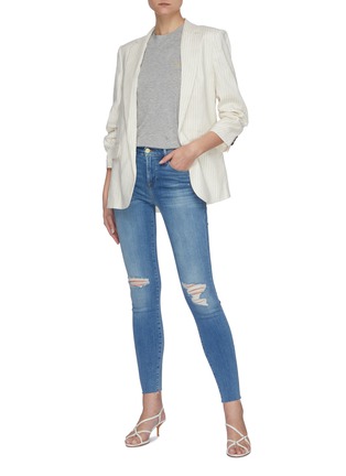 Figure View - Click To Enlarge - FRAME - 'Le High Skinny' raw edge distress jeans