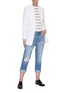 Figure View - Click To Enlarge - FRAME - Le Pixie Beau contrast topstitch boyfriend jeans
