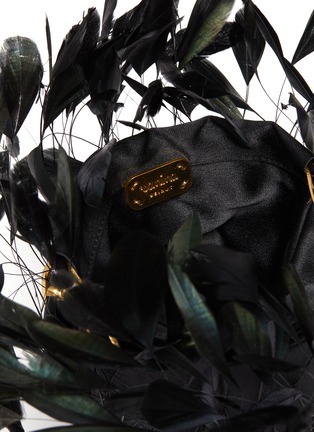 Detail View - Click To Enlarge - VANINA - 'L'Envol' Feathered Brass Chain Drawstring Shoulder Bag