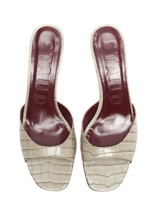 Detail View - Click To Enlarge - STAUD - Gene' croc-embossed leather heeled sandals