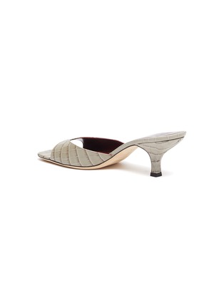  - STAUD - Gene' croc-embossed leather heeled sandals