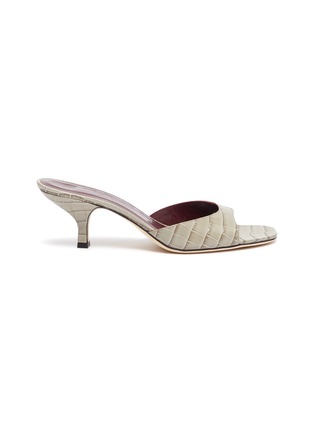 Main View - Click To Enlarge - STAUD - Gene' croc-embossed leather heeled sandals
