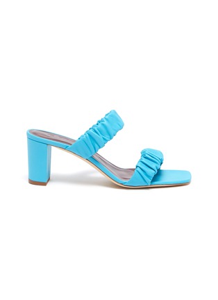 Main View - Click To Enlarge - STAUD - Frankie' ruched heeled leather sandals