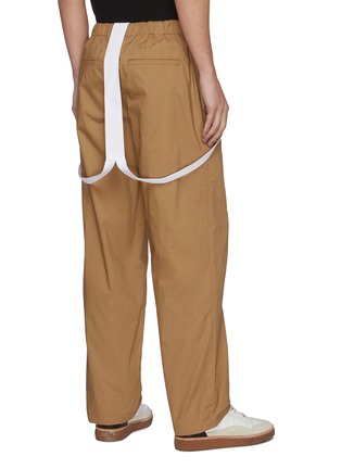 Back View - Click To Enlarge - HELMUT LANG - Elastic waist suspender strap cotton pants