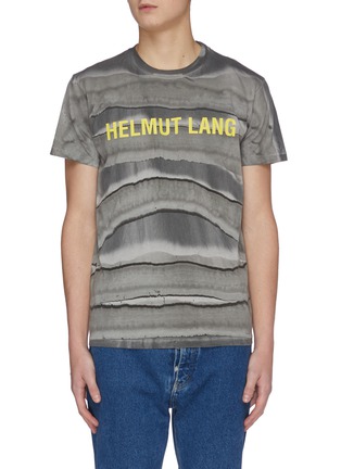 Main View - Click To Enlarge - HELMUT LANG - 'Standard Mega' marble dye logo print T-shirt