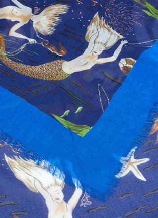 Detail View - Click To Enlarge - LOEWE - Paula's Ibiza' mermaid print cashmere scarf