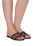 Figure View - Click To Enlarge - GIANVITO ROSSI - Fishnet mesh flat slides