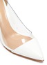 Detail View - Click To Enlarge - GIANVITO ROSSI - Plexi 85' PVC panel leather pumps