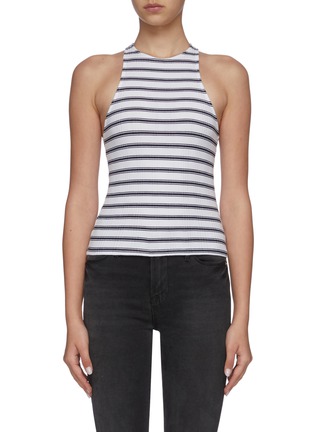 Main View - Click To Enlarge - FRAME - Racer keyhole stripe tank top