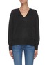 Main View - Click To Enlarge - FRAME - Le Low Rise' Curve Hem V-neck Cashmere Knit Sweater