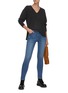 Figure View - Click To Enlarge - FRAME - Le Low Rise' Curve Hem V-neck Cashmere Knit Sweater