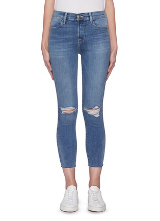 Main View - Click To Enlarge - FRAME - Le High ripped knee crop skinny jeans