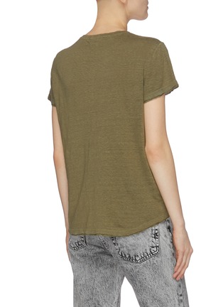 Back View - Click To Enlarge - FRAME - 'Easy True' distressed linen T-shirt