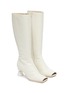 Detail View - Click To Enlarge - JACQUEMUS - Cavaou' square open toe sculpted heel leather tall boots