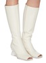 Figure View - Click To Enlarge - JACQUEMUS - Cavaou' square open toe sculpted heel leather tall boots
