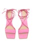 Detail View - Click To Enlarge - JACQUEMUS - 'Adour' square toe single band strappy suede sandals