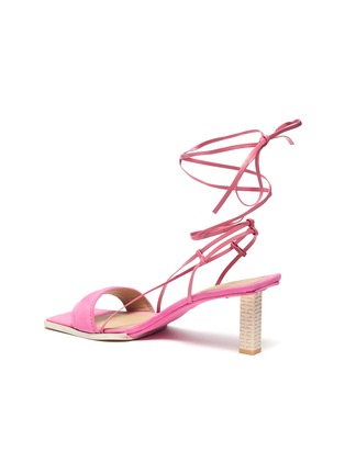  - JACQUEMUS - 'Adour' square toe single band strappy suede sandals