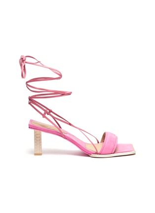 Main View - Click To Enlarge - JACQUEMUS - 'Adour' square toe single band strappy suede sandals