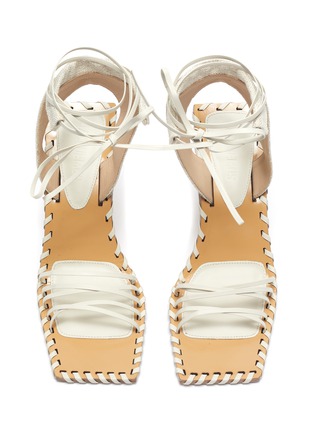 Detail View - Click To Enlarge - JACQUEMUS - Valerie' square toe sculpted heel sandals