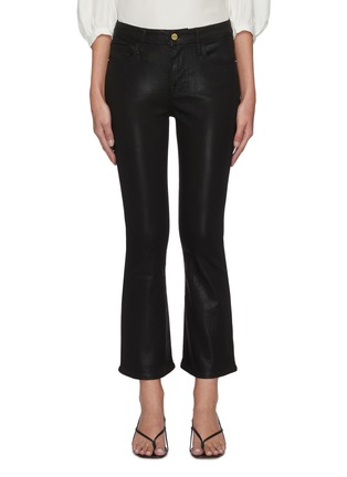 Main View - Click To Enlarge - FRAME - Le Crop' Boot Cut Flare Leg Coated Denim Jeans