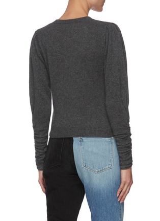 Back View - Click To Enlarge - FRAME - Gabby' Ruched Sleeve Crewneck Cashmere Knit Sweater