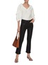 Figure View - Click To Enlarge - FRAME - Ruffle Trim Three Quarter Sleeve V-neck Blouse