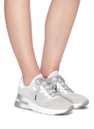 Figure View - Click To Enlarge - ASH - 'Krush Lurex' perforated glitter knit sneaker