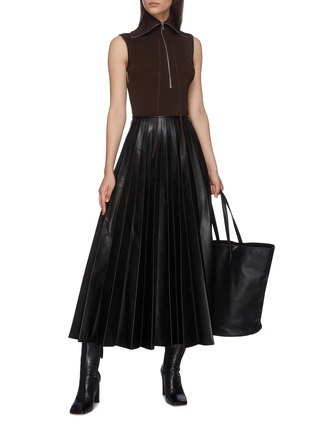Figure View - Click To Enlarge - PETER DO - 'Lea' pleated leather skirt