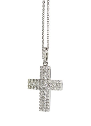 Main View - Click To Enlarge - LC COLLECTION JEWELLERY - Diamond 18k white gold cross pendant necklace