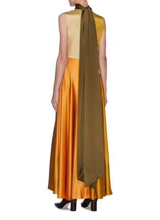 Back View - Click To Enlarge - ROKSANDA - Madlen' colourblock halterneck dress