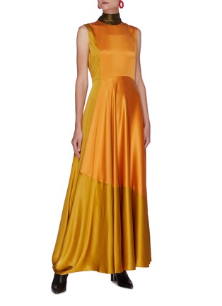 Figure View - Click To Enlarge - ROKSANDA - Madlen' colourblock halterneck dress