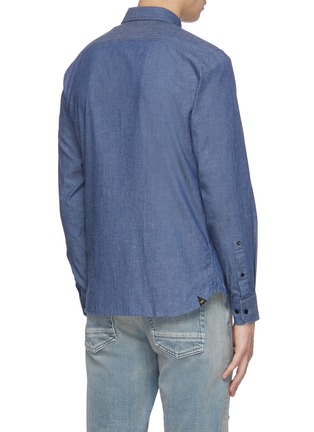 Back View - Click To Enlarge - DENHAM - 'Axel' patch pocket chambray shirt
