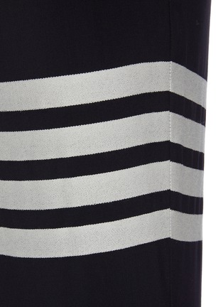 Detail View - Click To Enlarge - THOM BROWNE - Snap Button Hem Four Bar Stripe Wool Track Pants
