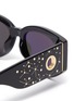 Detail View - Click To Enlarge - LINDA FARROW - 'Debbie' embellished D-frame sunglasses with scarf