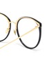 Detail View - Click To Enlarge - LINDA FARROW - Acetate frame metal temples rounded optical glasses