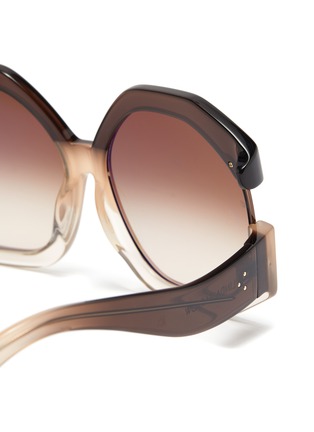 Detail View - Click To Enlarge - LINDA FARROW - Bardot angular acetate frame oversized sunglasses