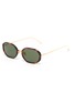 Main View - Click To Enlarge - LINDA FARROW - Tortoiseshell effect acetate frame metal temples oval sunglasses